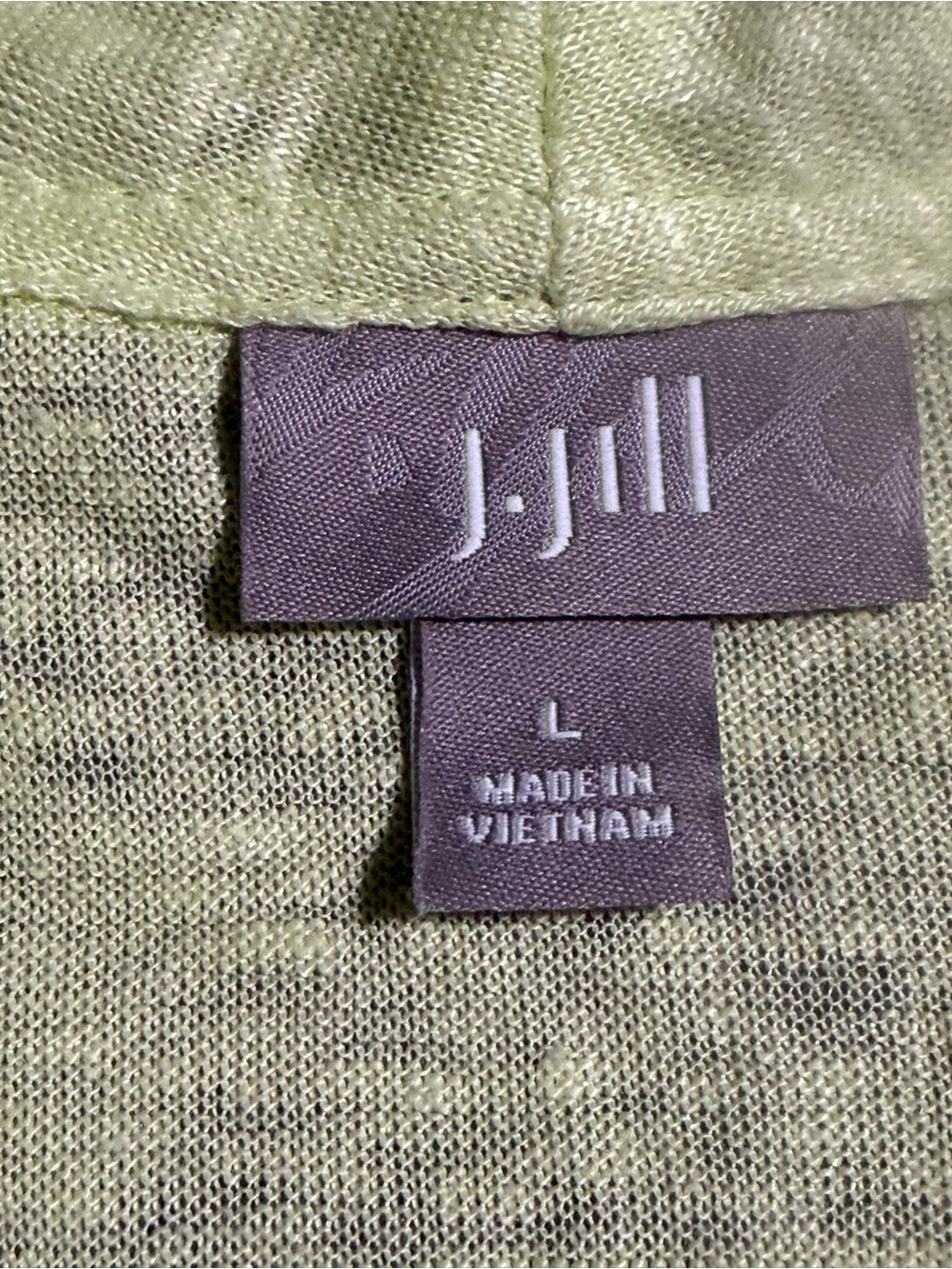 J. Jill 100% linen lime green open front cardigan sweater size large lightweight - Picture 10 of 11